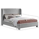 Penny Grey Boucle Queen Bed Dimensions