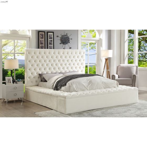 Bliss Queen White Bed Room Scene