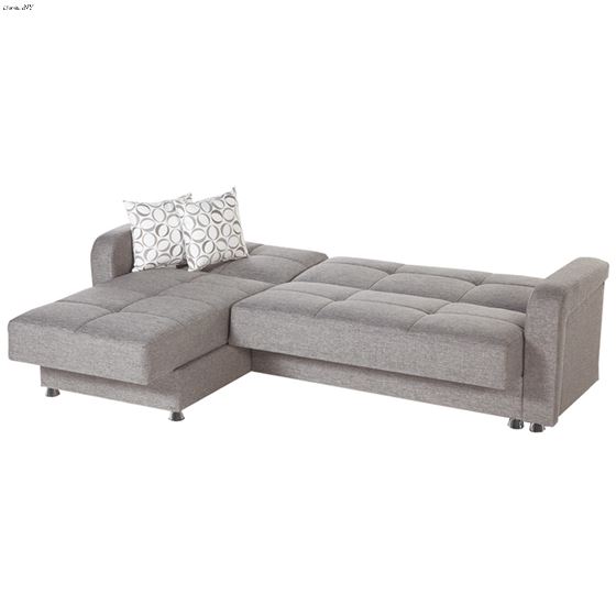 Vision Diego Gray Modern Sectional Sleeper Open 2