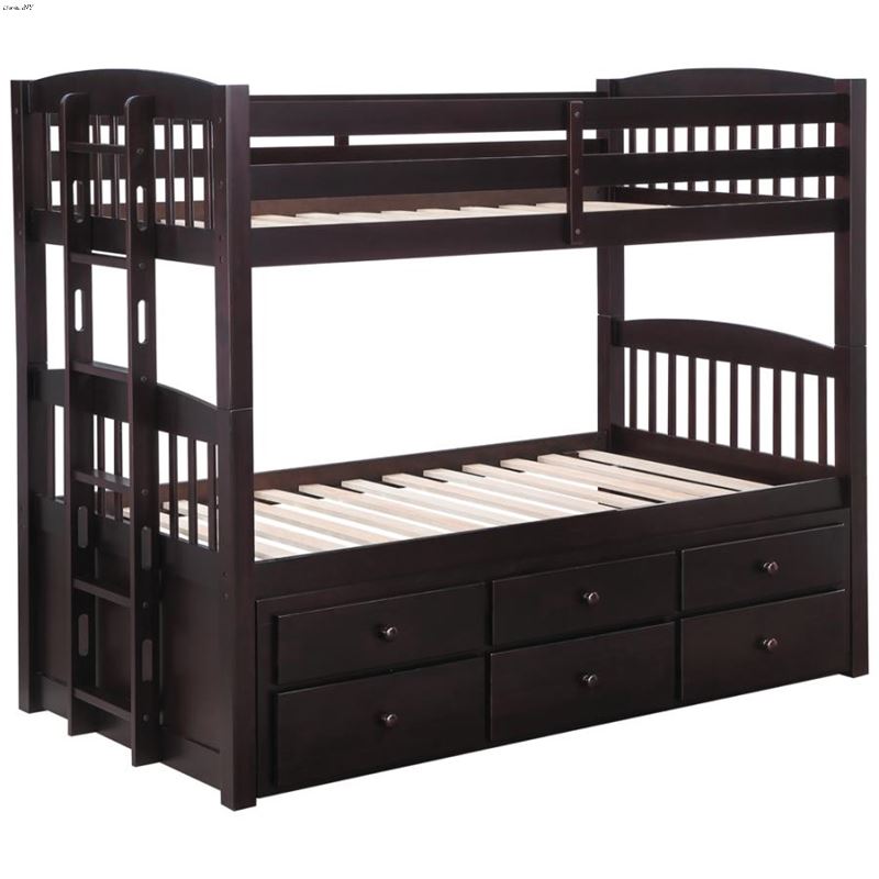 Kensington Twin Over Twin Bunk Bed with Trundle Ca