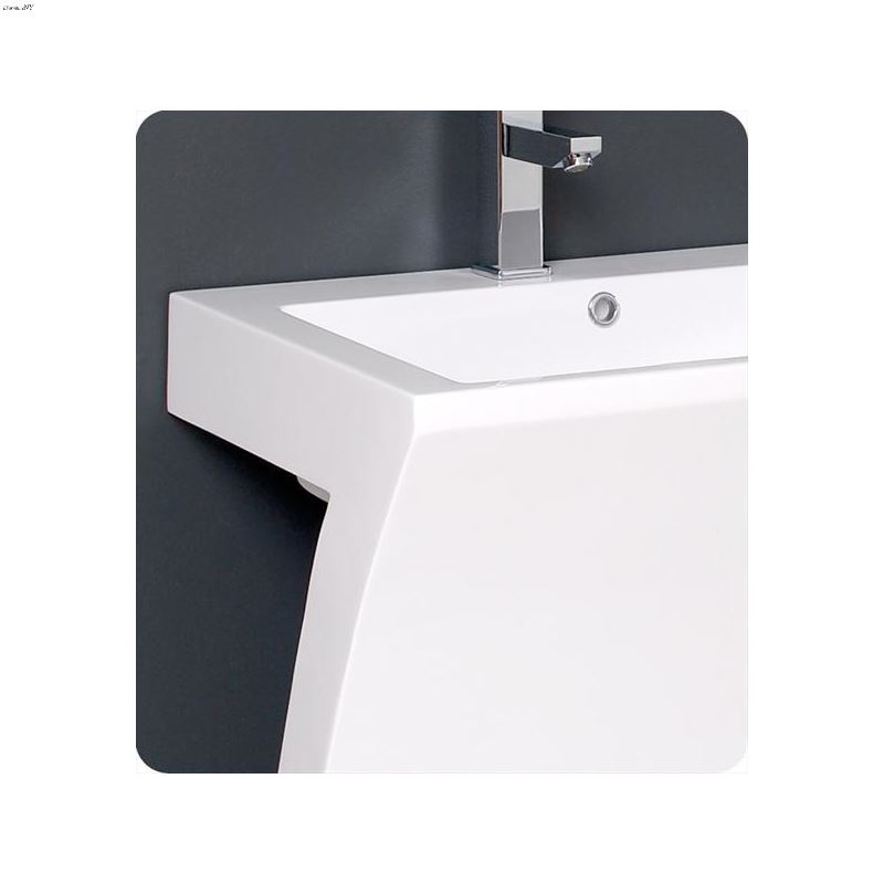 Fresca Quadro White Pedestal Sink W Medicine Cabinet Modern Bathroom Vanity Fvn5024wh By Fresca 8501