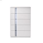 Palermo White Lacquer 5 Drawer Chest-2