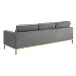 Loft Modern Grey Velvet and Gold Legs Tufted Sofa EEI-3387-GLD-GRY by Modway Front