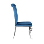 Carone Upholstered Side Chair Teal And Chrome 10-4