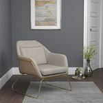Cody Beige and Gold Sled Leg Accent Chair 90398-2