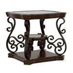 Laney Merlot Glass Top Rectangular End Table 70-2