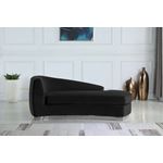 Julian Black Velvet Chaise - Chrome Base - 2