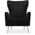 Opera Black Velvet Upholstered Accent Chair - 4