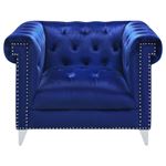 Bleker Blue Velvet Chesterfield Accent Chair 50-2