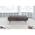 Amara Grey Velvet Upholstered Tufted Bench - 2