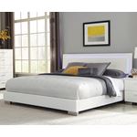 Felicity Glossy White King Panel Bed with LED Li-2