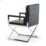Capra Modern Black Leatherette Dining Chair-2