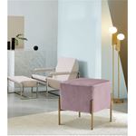 Isla Pink Velvet Upholstered Ottoman/Stool - 2