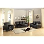 Rubin Black Bonded Leather Sofa 9734BK-3 by Homelegance Swatch