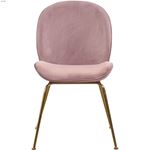 Paris Pink Upholstered Velvet Dining Chair - Gol-4