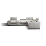 JM Picasso Silver Leather Reclining Sectional