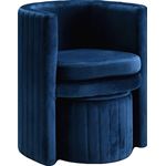 Selena Navy Velvet Upholstered Accent Chair - 4