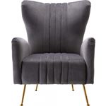 Opera Grey Velvet Upholstered Accent Chair - 4