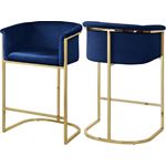 Donatella Navy Velvet Counter Stool-2