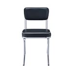 Retro Open Back Side Chairs Black And Chrome 2066 Front