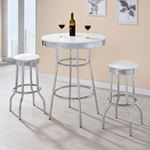 Coaster Retro Black Round Bar Table White 2300 2