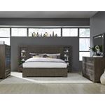 Facets King Wall Panel Bed in Mink with Silver U-2