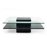 Emulsion Modern Black Oak Glass Coffee Table 2