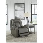 Card Player Smoke Faux Leather Power Recliner 1-4