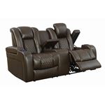 Delangelo Brown Power Reclining Loveseat with Co-2