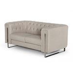 Salvia Modern Beige Linen Love Seat Side