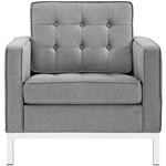 Loft Modern Light Grey Fabric Tufted Chair EEI-2050-LGR by Modway 4
