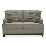 Kaywood Granite Fabric Loveseat with Wood Trim-2