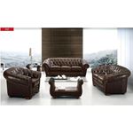 262 Classic Brown Embosed Leather Love Seat-4