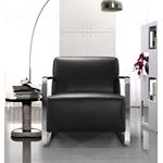 Casa Bison - Modern Black Leather Lounge Chair- 2