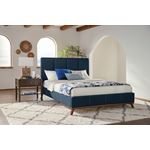 Charity Blue Fabric Upholstered Full Bed 300626F-2