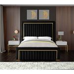 Dolce Black Velvet Upholstered Bed-4