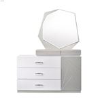Florence  Modern Grey and White 3 Drawer Dresser-2