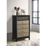 Valencia Black and Light Brown 5 Drawer Chest 2-2