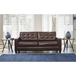 Altonbury Tufted Walnut Leather Queen Sofa Bed-4