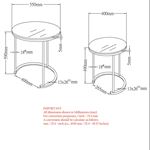 Oslo 2 - PC Accent Table 501-493WT - dimensions