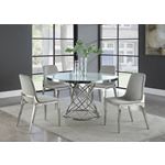 Irene 51 Inch Round Glass Top Dining Table White-2