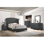 Melody Rectangular Pacific Grey Upholstered Mirr-2