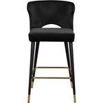 Kelly Black Velvet Bar/Counter Stool - 4