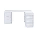 Yvette White Modern L-Shape Office Desk 800516-4