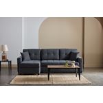 Bellona Mocca Sleeper Sectional Anthracite