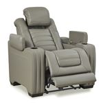 Ashley Backtrack Grey Leather Power Recliner 2