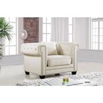 Bowery Cream Velvet Tufted Chair Bowery_Chair_Cream by Meridian Furniture 2