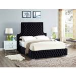 Sedona Black Velvet Upholstered Tufted Platfrom Be