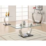 Pruitt Satin Silver Rectangular Glass Top Side-4