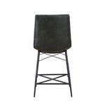 Grey Leatherette Tufted Counter Height Stool 10-4